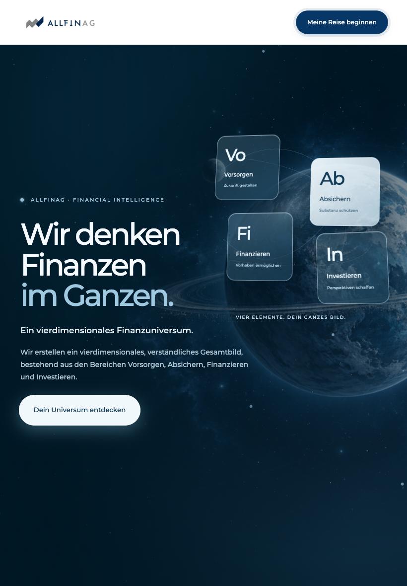 ALLFINAG auf dem iPad