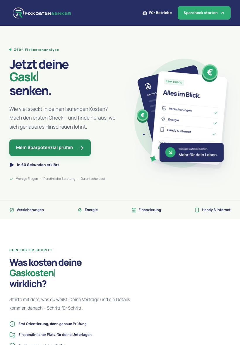 Fixkostensenker auf dem iPad