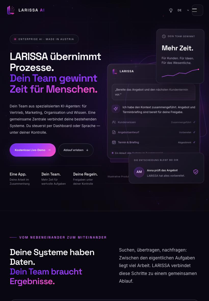 LARISSA AI auf dem iPad