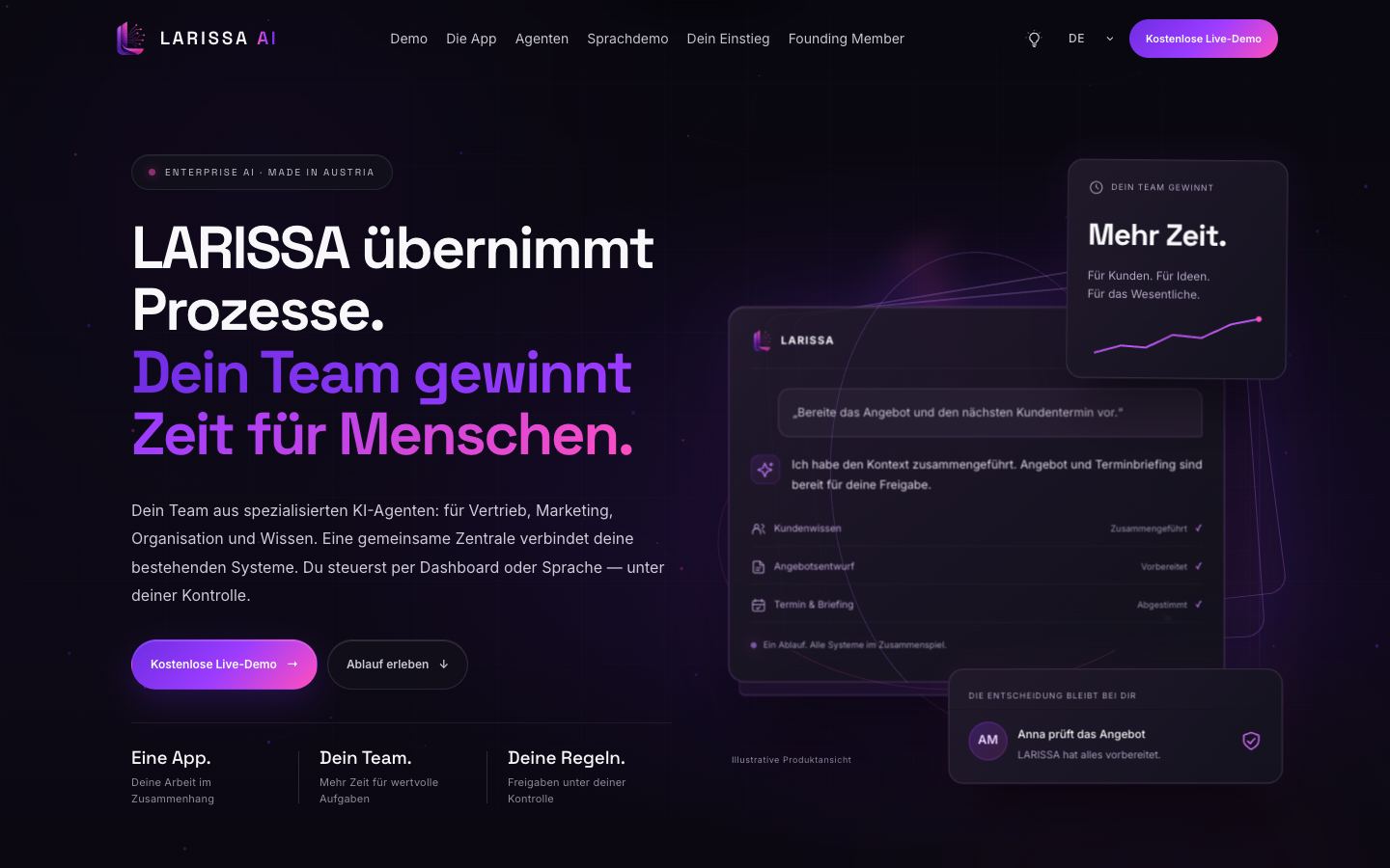 LARISSA AI auf dem MacBook