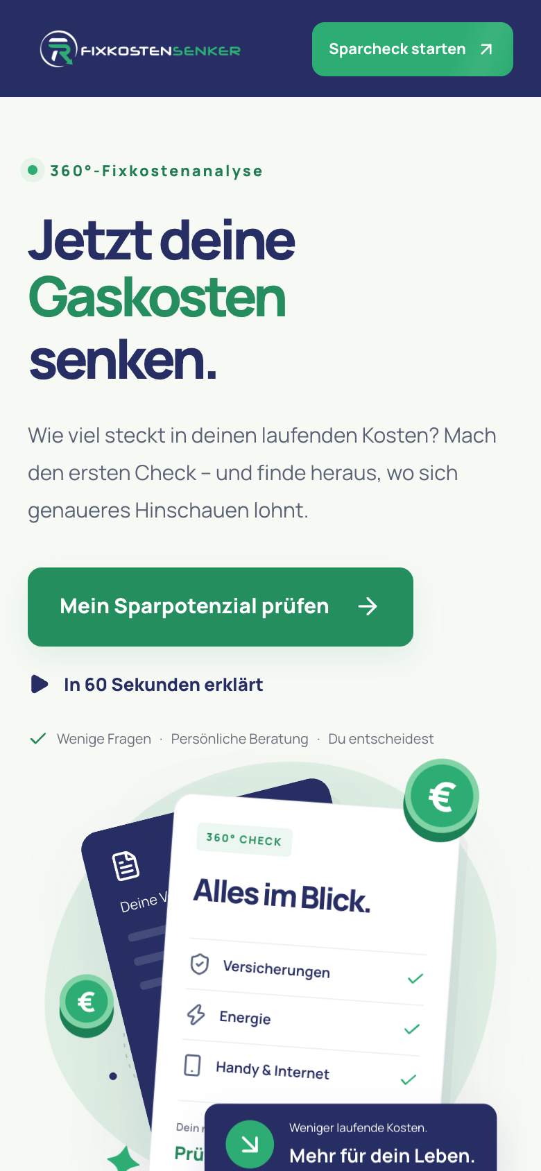 Fixkostensenker auf dem iPhone