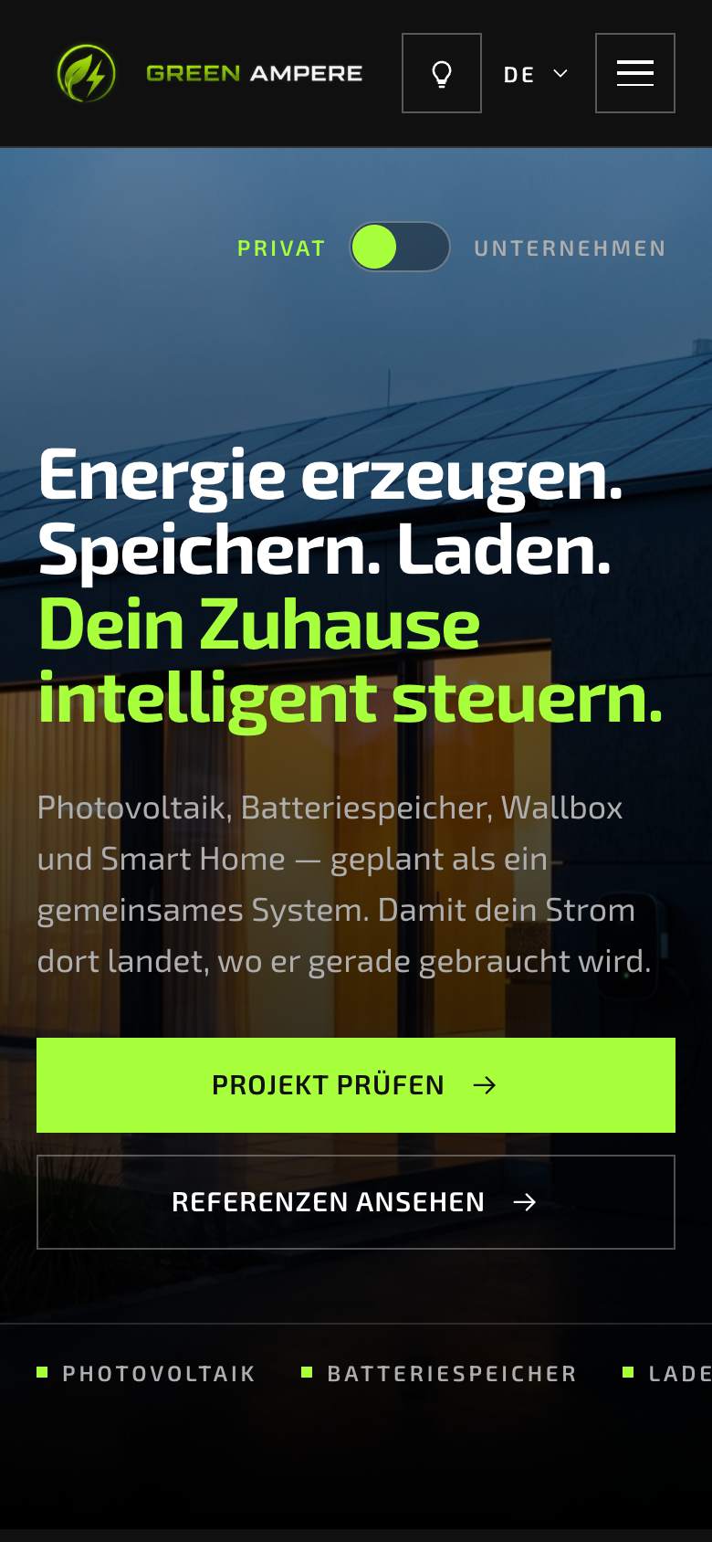 Green Ampere auf dem iPhone